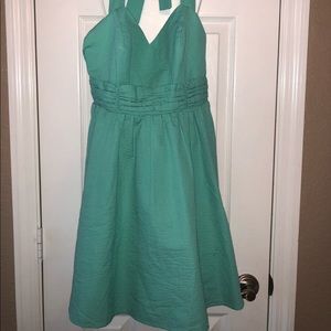 Solid Seafoam Seersucker Dress